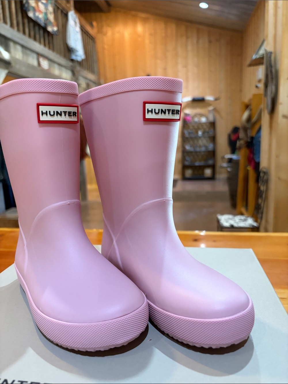 Hunter Kids Pink Waterproof Rubber Rain Boots